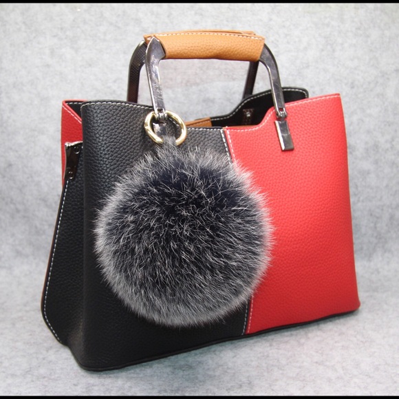 Real fox fur Pompom Keychain- KC001 Snow grey - Picture 4 of 6